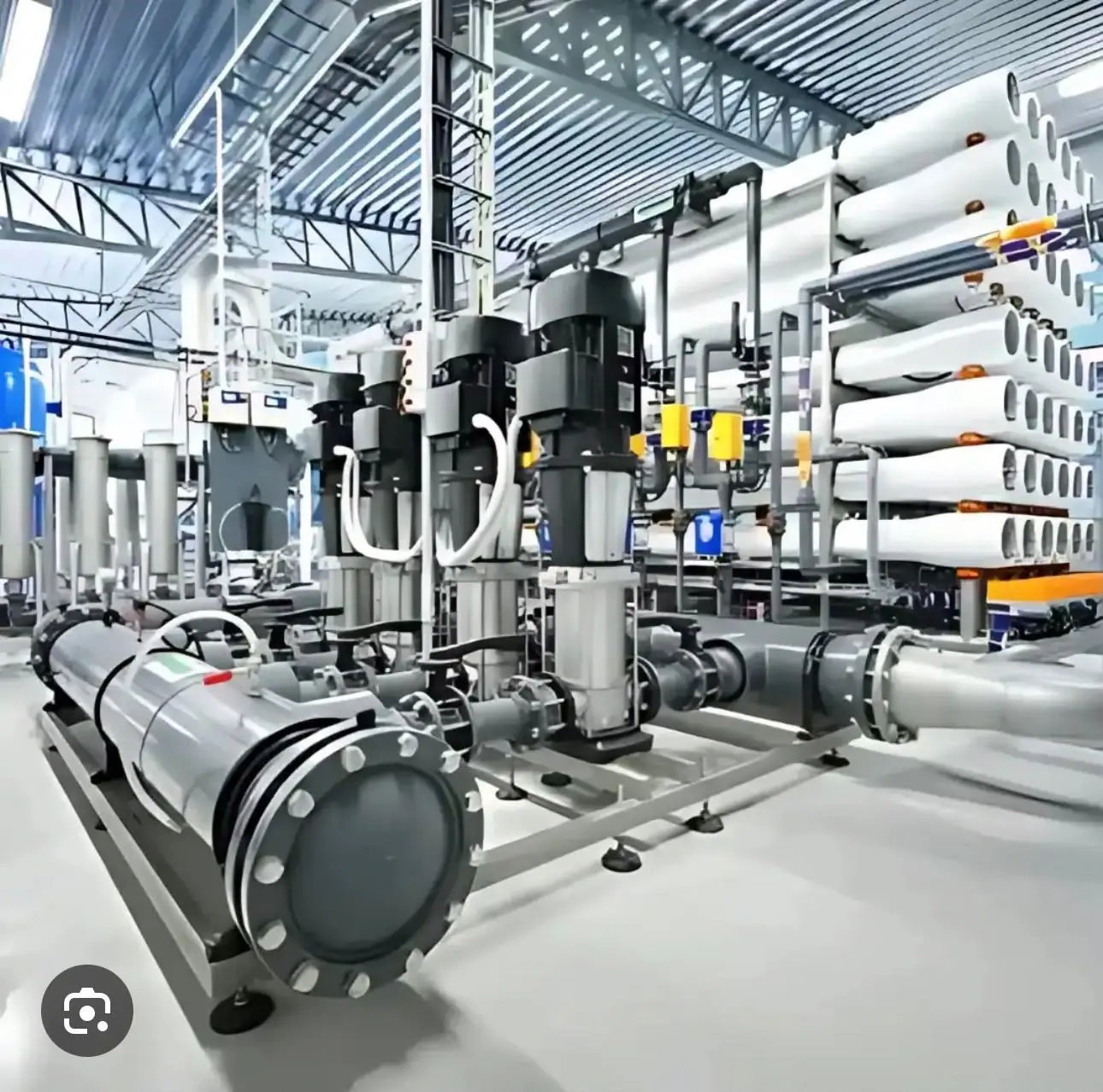Brackish water reverse osmosis plant with membrane vessels